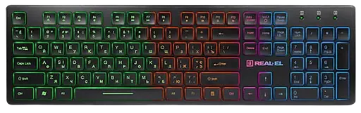 Клавиатура REAL-EL Comfort 7070 Backlit Ukr RGB Black (EL123100018)