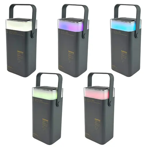 Павербанк Remax RPP-596 / 40000 мАг / до 22,5 Вт / USB-C+USB-A / PD+QC /з RGB ліхтариком / Сірий - фото 5