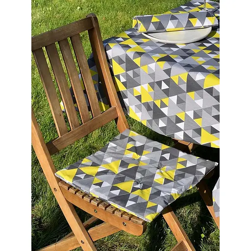 Водовідштовхувальна подушка для стільця з 3D-принтом Графіка 40х40 см сіра 2 шт. - фото 2