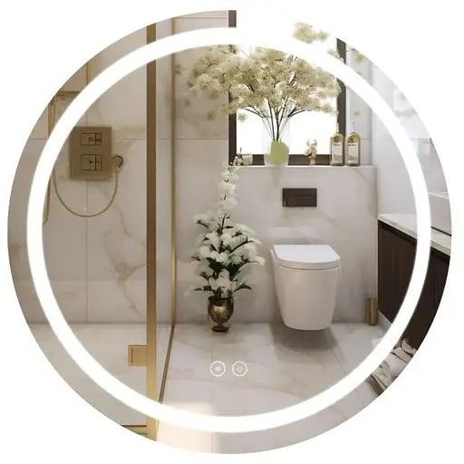 Дзеркало Qtap Mideya (MI6) кругле з LED-підсвічуванням Touch QT2078NCR7070W - фото 1