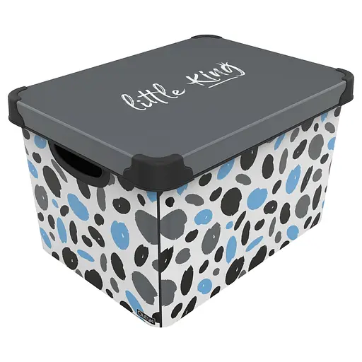 Коробка Qutu Style Box Little King, 20 л 41х30х24 см белый с черным (STYLE BOX с/к LITTLEKING 20л.) - фото 1