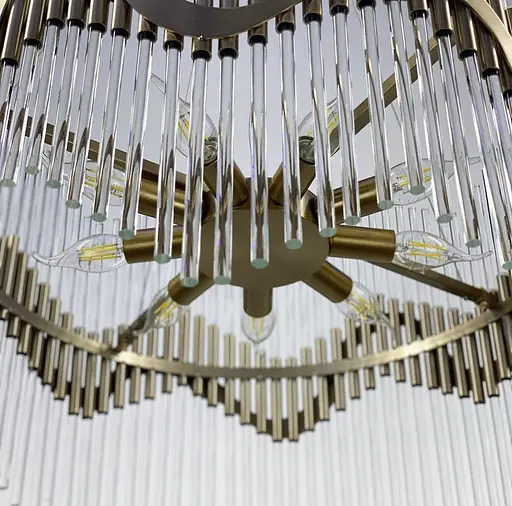 Люстра кольцо с тонкими стеклянными палочками в роскошном бронзовом оттенке Line.F MD 8089-600 - фото 3