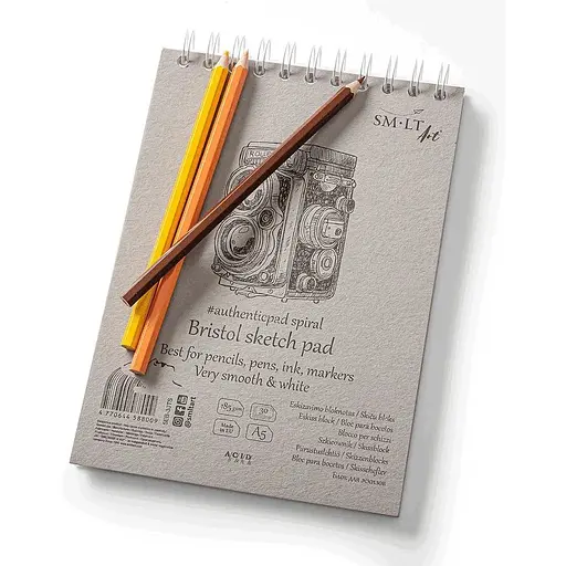 Альбом для эскизов SM-LT Art Authentic (Bristol) А5 на спирали 185г/м2 30л белая и гладкая бумага - фото 3