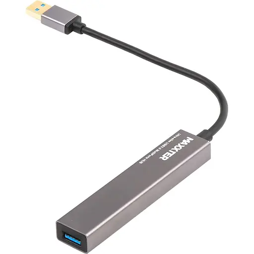 USB-Хаб Maxxter USB 3.0 4хUSB3.0 Dark Grey (HU3A-4P-02) - фото 2