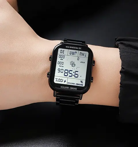 Чоловічий наручний годинник Skmei 1888 astronaut фітнес трекер (Чорний) - фото 6