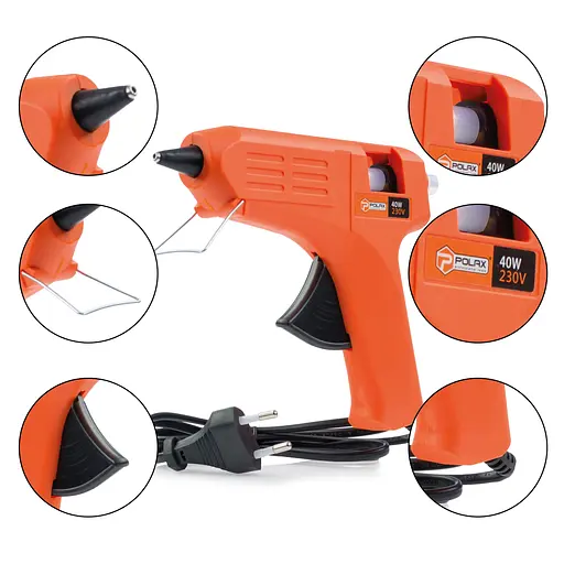 Клеевой пистолет Polax 11,2 мм 40 Вт (32-001) - фото 3