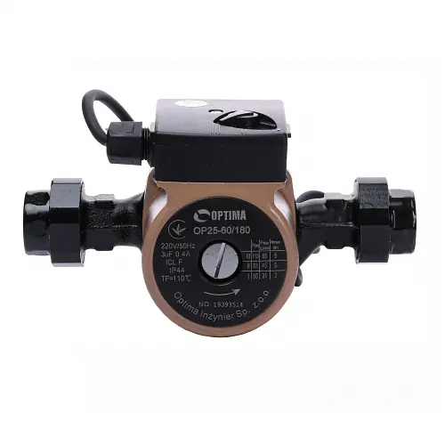 Циркуляційний насос Optima OP25-60 180 мм. (+гайки, +кабель з вилкою)