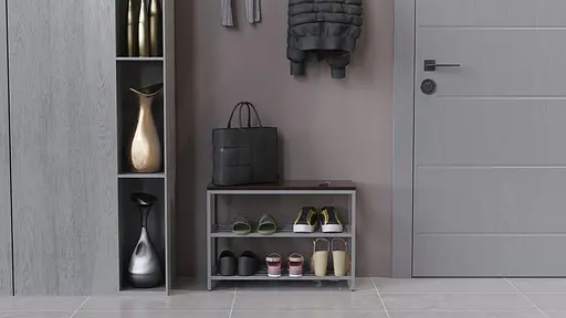 Банкетка универсальная Ferrum-decor Слайм 45x63x26 серый ДСП Венге 16мм (FRD-105511) - фото 7