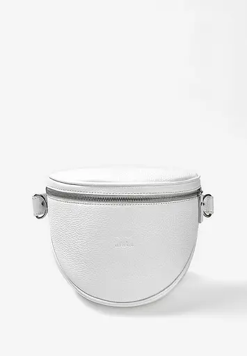 Шкіряна сумка поясна-кроссбоді Vacation біла флотар - фото 3
