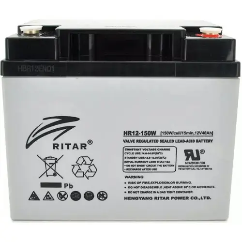 Аккумулятор Ritar AGM HR12-150W, Gray Case, (12V 40,0Ah)
