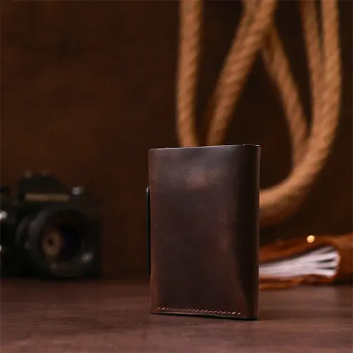 Кожаный женский кошелек Grande Pelle 10х8х2 см acs0024494 - фото 7