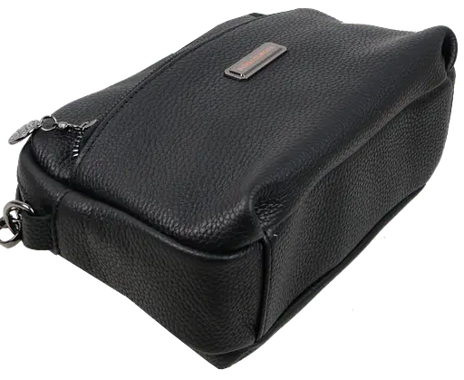 Женская кожаная сумка на плечо Borsacomoda черная sum0028725 - фото 6