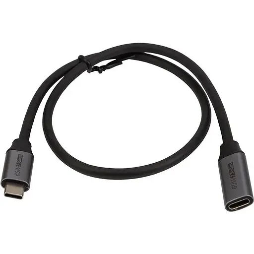 Кабель CableTime USB 3.0 Type-C (M) - USB Type-C (F), 5Gbps, 60W, 4K/60Hz, 0.5m (CU21E)