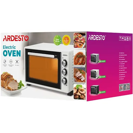 Електропіч Ardesto 1300 Вт, 40 л, прихов.ниж.тен, таймер, підсвічув., білий - фото 11
