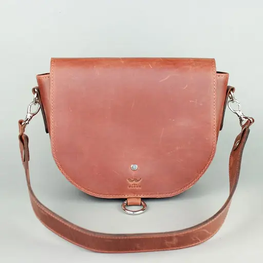 Жіноча шкіряна сумка Ruby L світло-коричнева вінтажна - фото 2