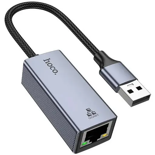Интернет-адаптер Hoco UA37 1000 Мбит/с USB to RJ45 сетевая карта внешняя - фото 1