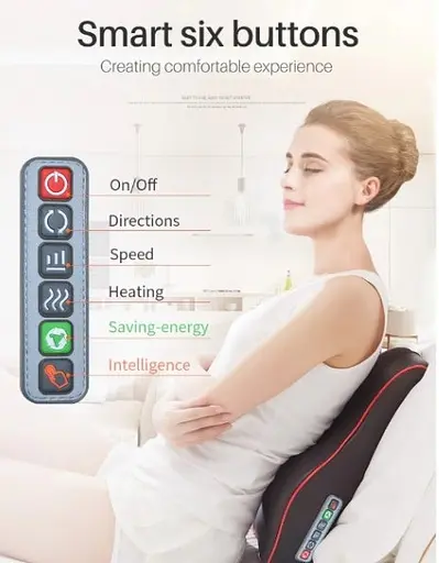 Массажная подушка SD-K01 с роликовым и Шиацу массажем с подогревом - фото 4