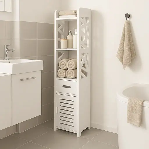 Пенал-шкаф Leobert Cubic для ванны 120см напольный - фото 7