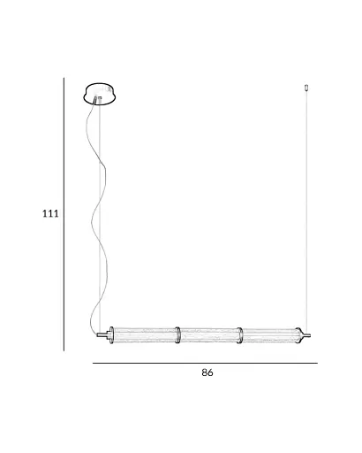 Подвесной светильник, люстра Italux PND-26384-3-GD-CL Sanpo LED 3x19W 3000K 1700Lm IP20 золотой - фото 2