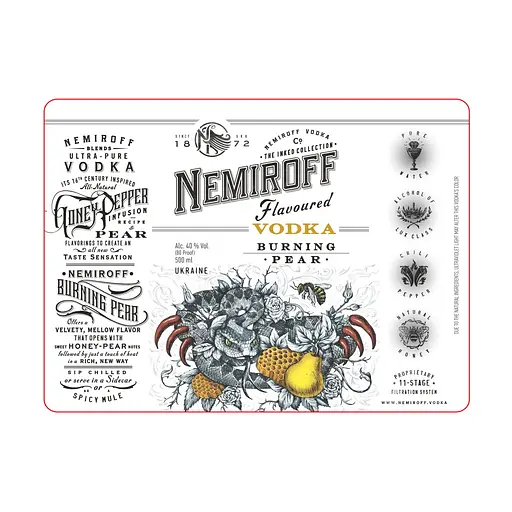 Набір: настоянка Nemiroff Burning Pear 40% 0.5 л + настоянка Nemiroff Wild Cranberry 40% 0.5 л - фото 11