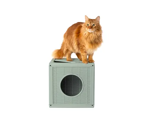 Домик для животных пластиковый Qublo 35x35x35h шалфей - фото 2