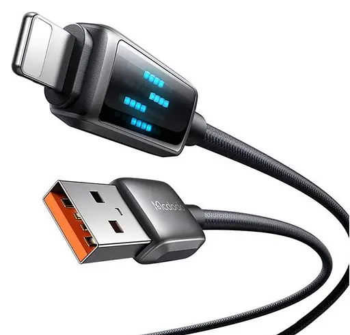 Кабель Mcdodo LED Display USB-A to Lightning Data Cable 1.2 м Чорний - фото 2