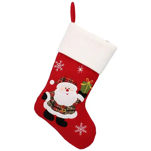 Шкарпетка новорічна декоративна Chomik Санта 45 см червона (SUN0295)