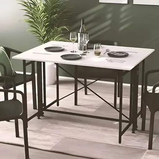 Стіл-книга трансформер Оріон 3 Ferrum-decor 750x1150x880 Чорний метал ДСП Біле 16 мм (FRD-105081)