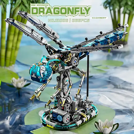 Конструктор механічний бабка -стрекоза  MJI Dragonfly  для дітей та дорослих  живий світ 866 деталей - фото 5