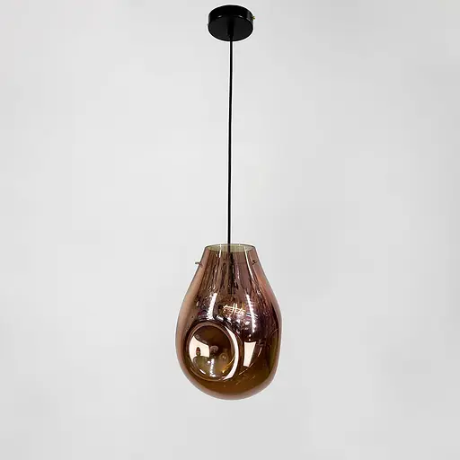 Подвес с мятым удлиненным стеклянным плафоном в розовом золоте | Line F | Арт. 0459/1 Rose Gold - фото 8