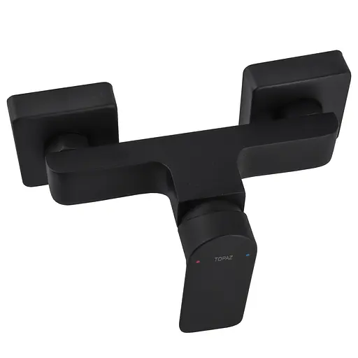 Змішувач для душа TOPAZ SARDINIA чорний матовий латунний з лійкою та шлангом для ванної кімнати - фото 4