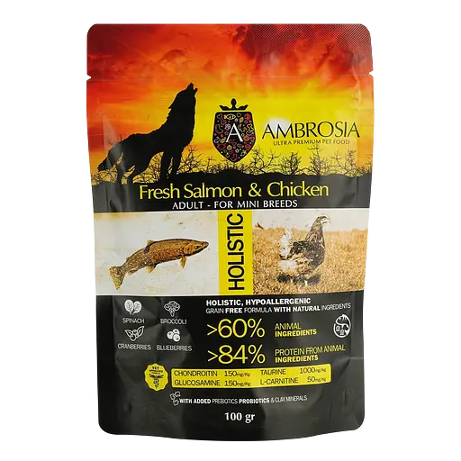 Набір дегустаційного сухого корму для дорослих собак Ambrosia Grain Free 200 г (2 шт. х 100 г) - фото 3