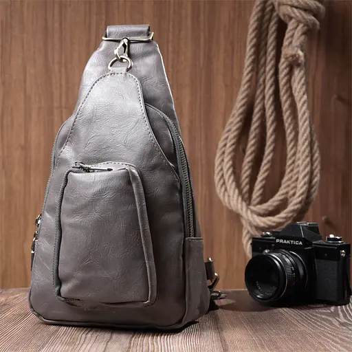 Женская сумка Vintage из экокожи с акцентом на текстильную лямку 18х33х10 см sum0026969 - фото 8