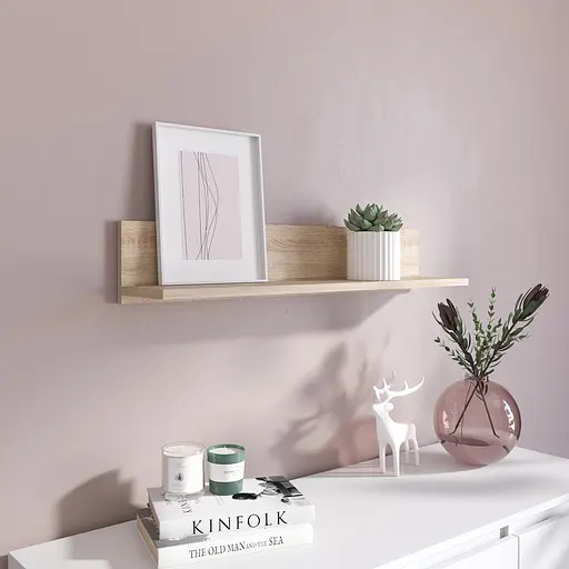 Полка настенная Vays M-22 Дуб Сонома навесная ЛДСП 80x17x15 см для дома офиса декора