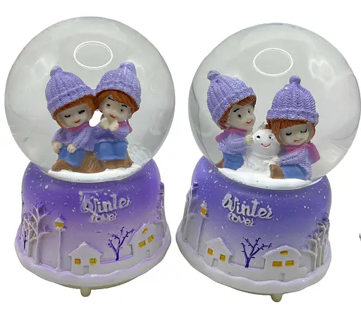 Сніжна куля Музична Діти на снігу, F-208-80, 80 мм (В асортименті) - фото 3