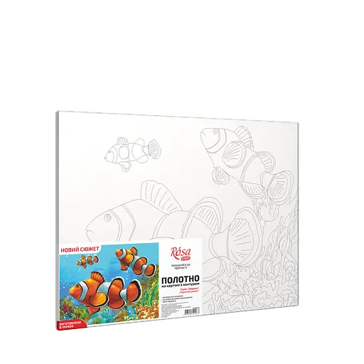 Полотно на картоне с контуром Rosa Start Коралловые рыбки 30х40 хлопок акрил - фото 3