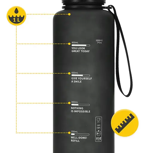 Пляшка для води 4FIZJO спортивна 1000 мл Black (P-5905973403788) - фото 6