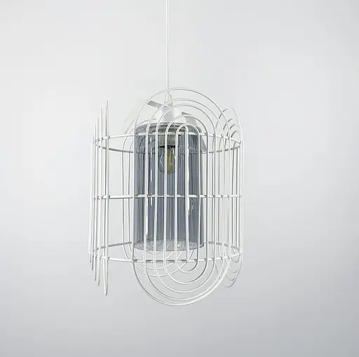 Світильник-лофт у білому каркасі Line.F Колір плафона Графітовий - фото 3