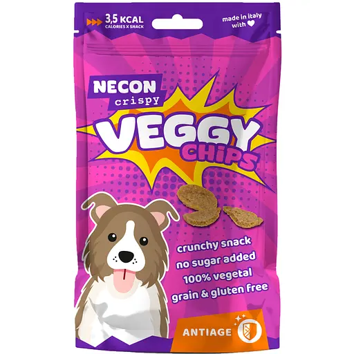 Функціональні ласощі для собак Necon Cripsy Dog Veggy Chips Antiage 85 г