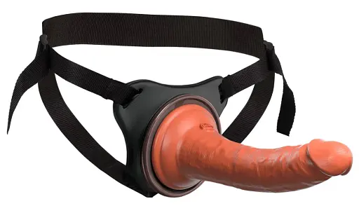Страпон King Cock Elite Comfy Silicone Body Dock Kit 21 см коричневый - фото 7
