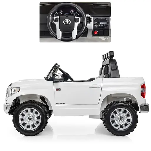 Електромобіль дитячий Bambi JJ2266AEBLR-1 Racer Toyota з багажником з музикою і катафотами Білий - фото 2