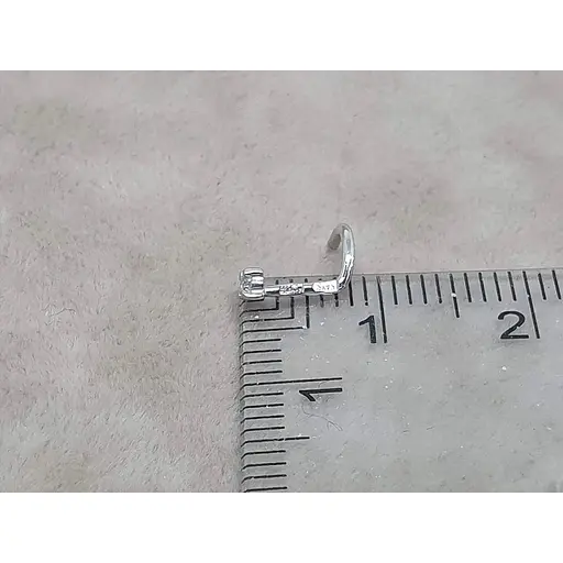 Золота сережка-пірсинг Астор в ніс з фіанітом. 2182121Б - фото 5