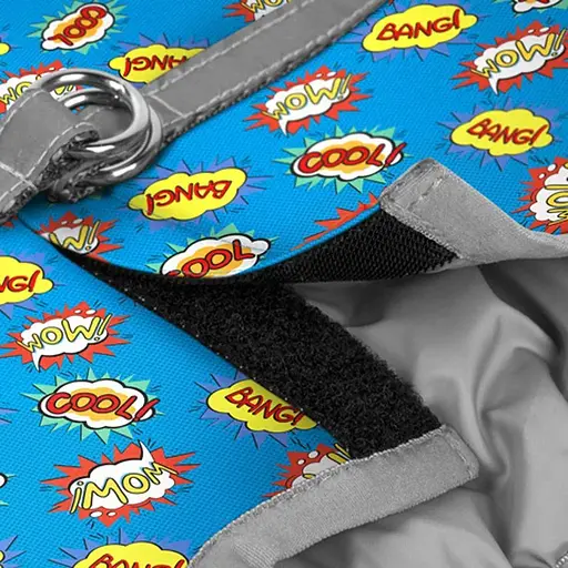 Шлейка для собак Waudog Clothes мягкая с QR паспортом, рисунок "ВАУ", S1 - фото 3