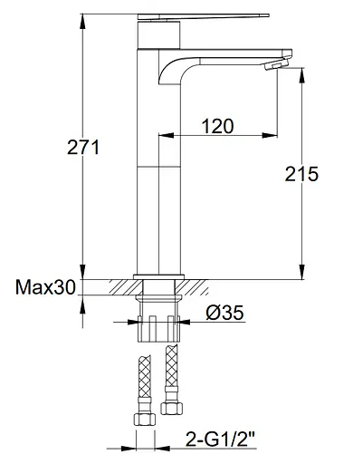 Смеситель для умывальника Kohlman Wexpo хром высокий QB170W Хром - фото 2