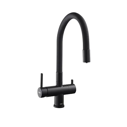 Смеситель для кухни на две воды с гибким изливом Koer KB-72002-05 KR3384 Черный матовый - фото 10