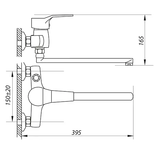 Змішувач для ванни Zerix Neo 180 ZX2894 Хром - фото 2