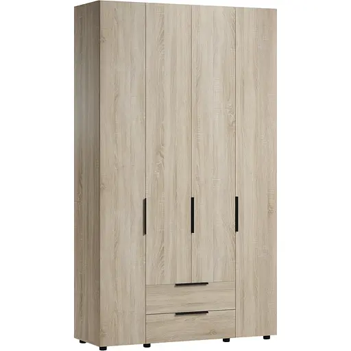 Шафа для одягу Ліра 140 4-х дверна з ящиками Orange-Line 1382х500х2400 Дуб сонома