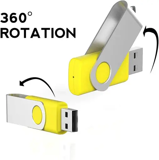 Aiibe Упаковка з 5 64 ГБ USB флеш-накопичувачів, 64 ГБ флеш-накопичувачів, що обертається USB-пам'яті USB 2.0 Pen Drive - фото 2