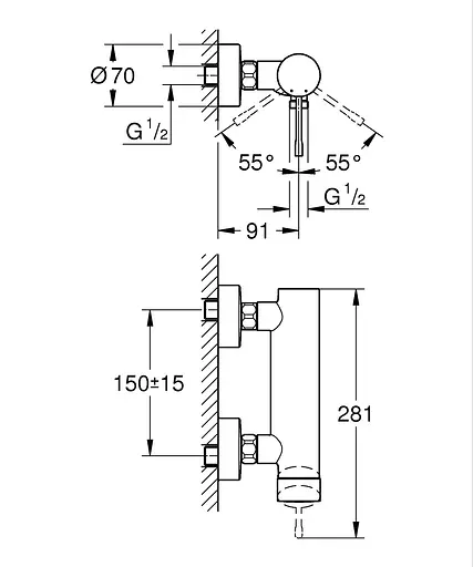 Смеситель для душа Grohe Essence New 25252001, Хром - фото 2