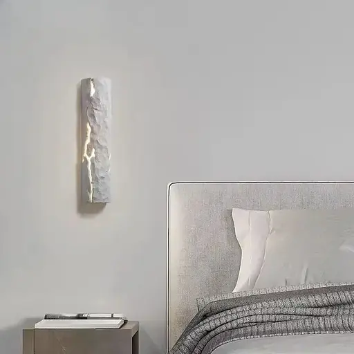 Настінний світильник Line F з імітацією текстури каменю 39х9 см білий Арт. 2087-90*385 LED 3000-6000K WHITE - фото 1